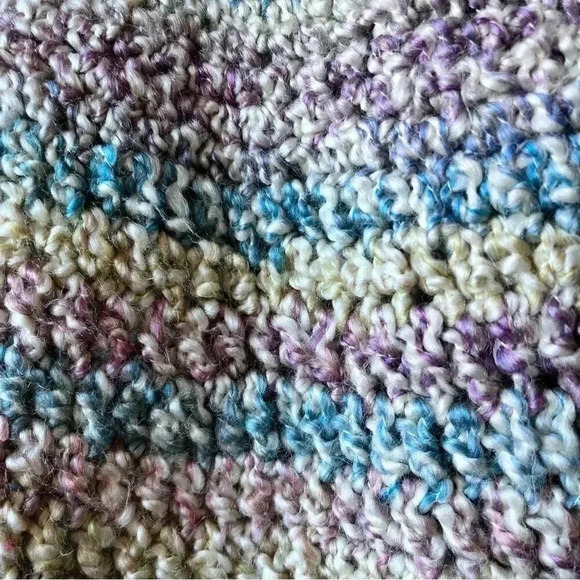 Crochet Boho Handmade Multi Colored Poncho - Picture 8 of 9